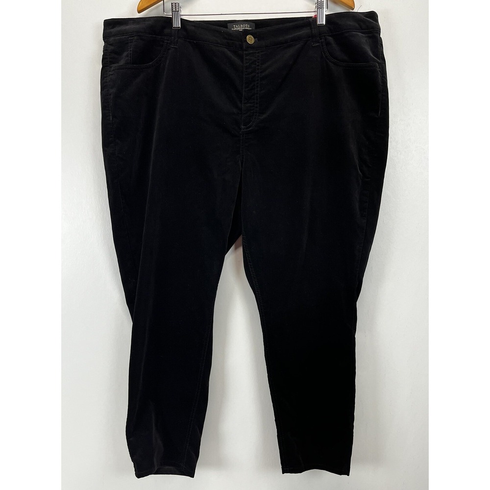 NEW! Talbots Flawless Velveteen 5 Pocket Jegging Pants 24W Plus Black Womens